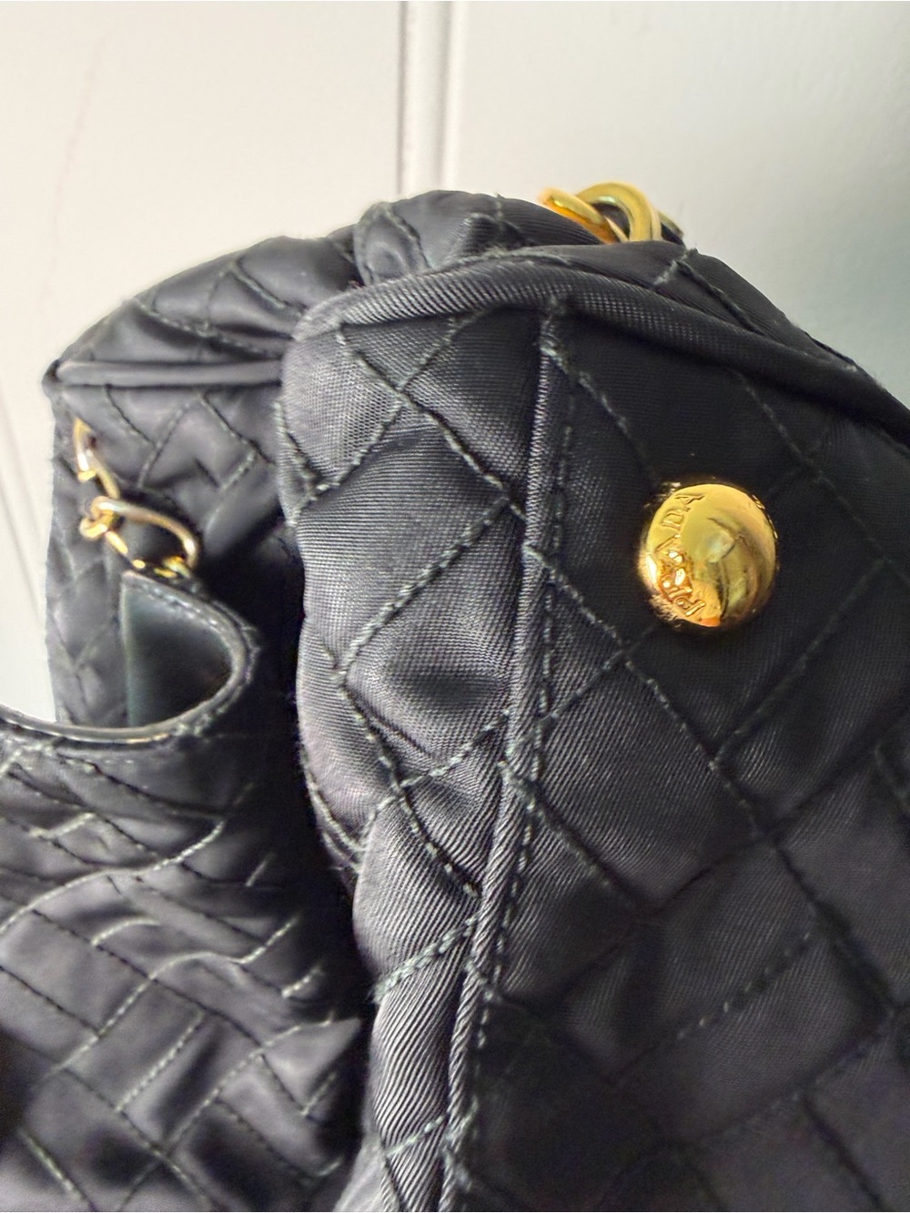 Prada Black Quilted Crossbody Bag with Gold Chain - Picture 13 of 15